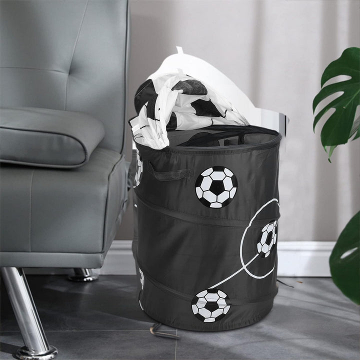 Fussball Faltbarer Wäschekorb, Polyester Tuch Lagerung für Spielzeug und Kleidung