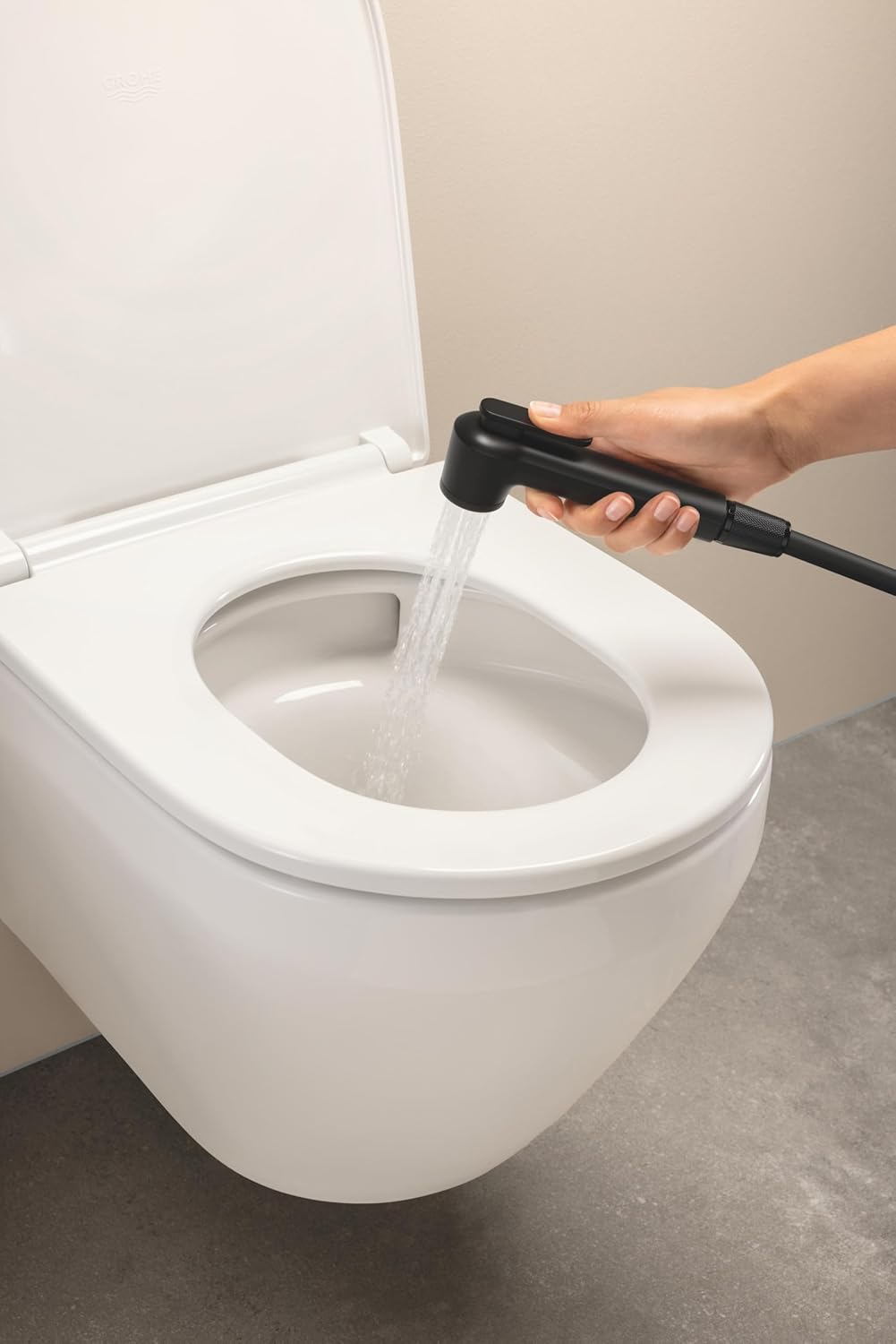 GROHE StartEdge, Waschtischarmatur mit Bidet-Duschkopf (WC Dusche für die Toilette im Bad, Handbraus