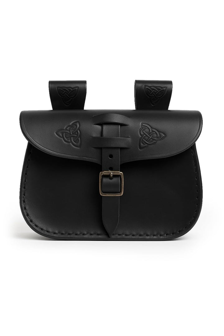 Leonardo Carbone® Unisex Tasche Wikinger Gürteltasche Alba | Geprägte Klappe | Robuste Gürtelschlauf