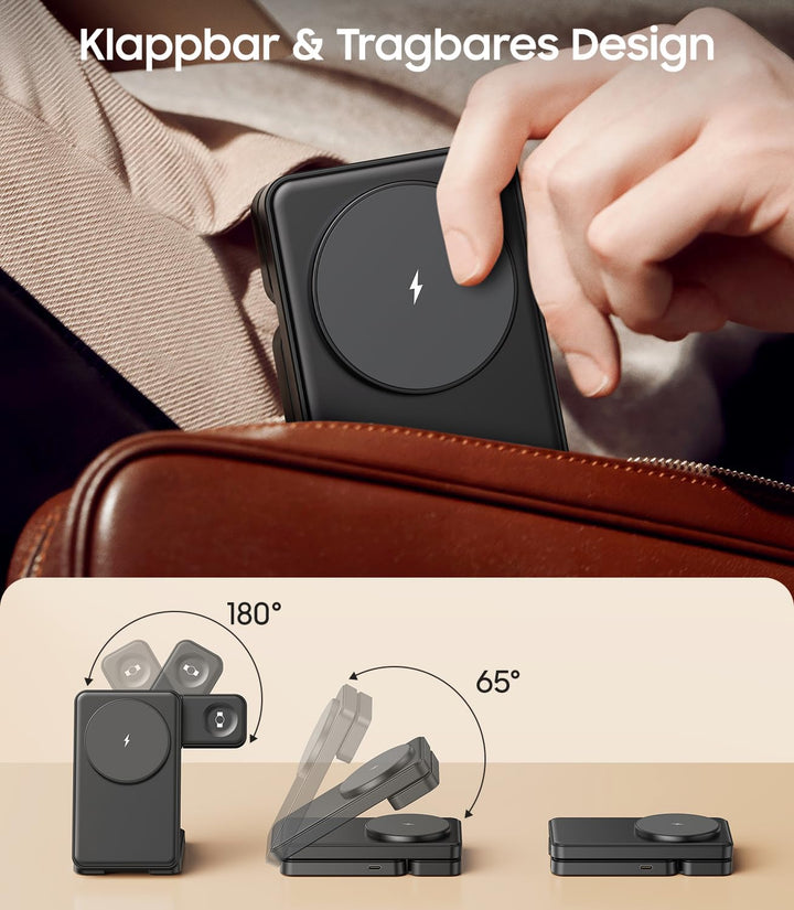 Faltbar Magnetisch Induktive Ladestation für Samsung, 3 in 1 Wireless Charger für Samsung Galaxy S26