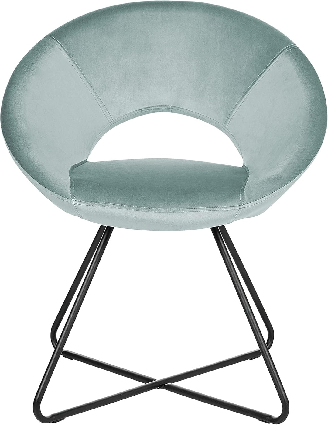 Sessel rund Samt grün mit schwarzem Metallgestell Kufen Glamourös Retro Rachel