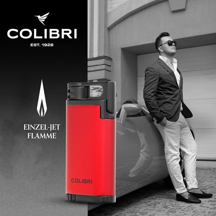 Colibri Belmont Sturmfeuerzeug - Windbeständig - Grosse Einstellrad - Jet Feuerzeug Mit Einzel Jetfl