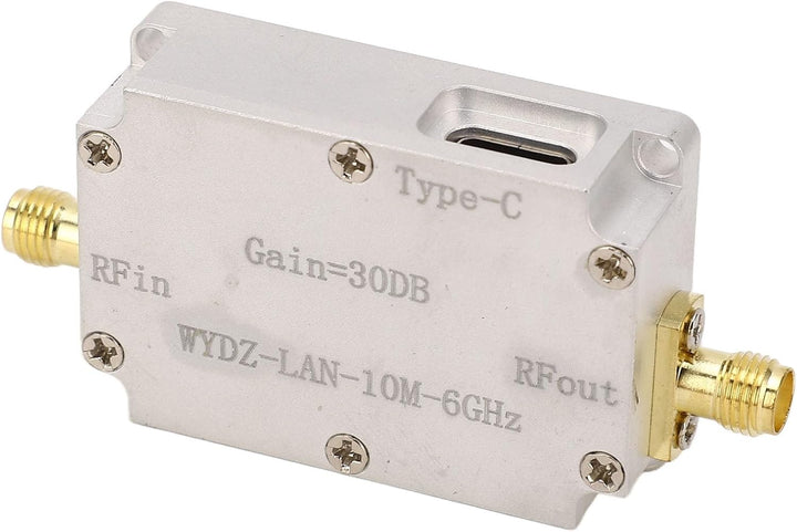 HF-Breitbandverstärker, Rauscharmer 30-dB-Hochverstärkungsverstärker LNA 10 M-6 GHz, SMA-Buchse, DC