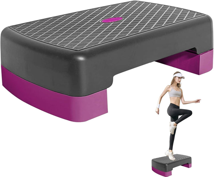 Aerobic Stepper Klein, 45x28x13cm Fitness Stepper Für Zuhause, Steppbrett Fitness, Höhenverstellbar,