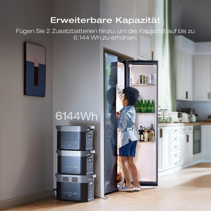 EcoFlow DELTA 2 Max tragbare Powerstation 2048Wh, erweiterbar 2-6 kWh, LFP-Batterie mit 3000 Zyklen,