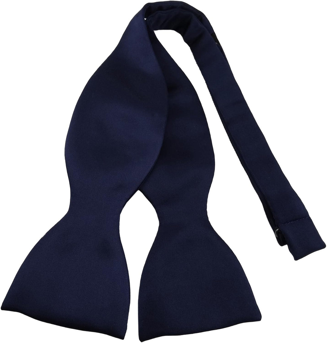 TigerTie Herren Selbstbinder Satin Fliege + Aufbewahrungsbox Blau Marine, Blau Marine