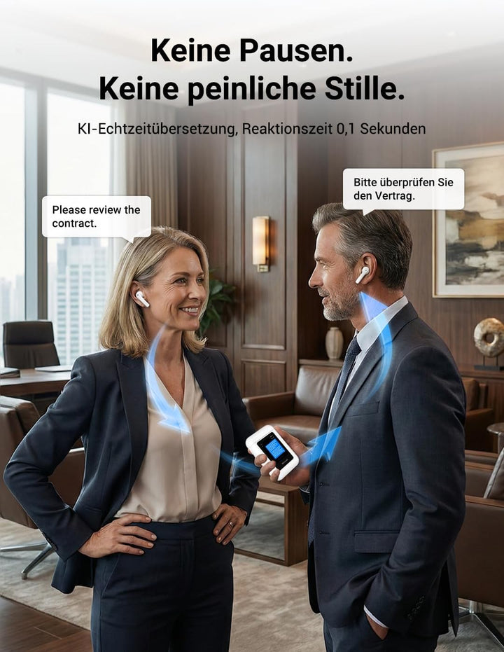 ANFIER A8 KI Übersetzer Kopfhörer, Offline AI Sprachübersetzer mit ChatGPT, Keine App Erforderlich,