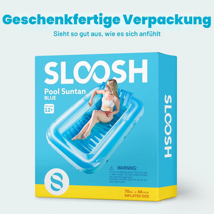 Sloosh 70" x 46"/1.78m*1.16m aufblasbarer Sonnenpool, Luftmatratzte Pool, Sonnenbad mit abnehmbarem