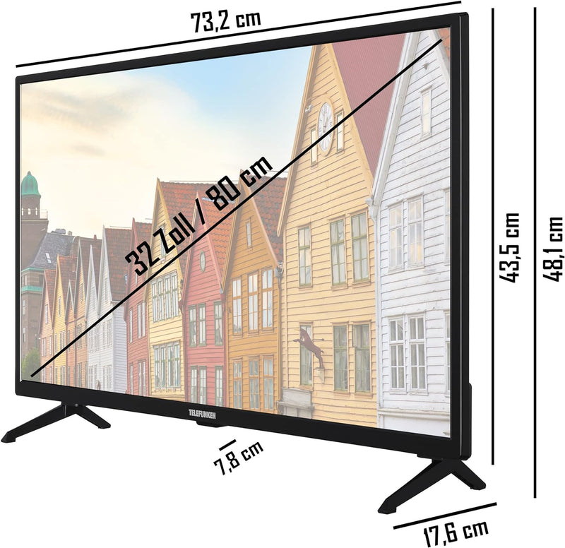 TELEFUNKEN XF32SN550SD 32 Zoll Fernseher/Smart TV (Full HD, HDR, Triple-Tuner, DVD-Player) - Inkl. 6