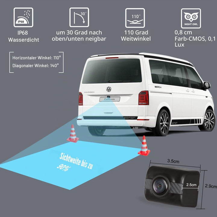 AUTO-VOX TD2 Rückfahrkamera Drahtlos Set mit 4.3" Zoll LCD Monitor, Wireless Einparkhilfe 12V mit IP