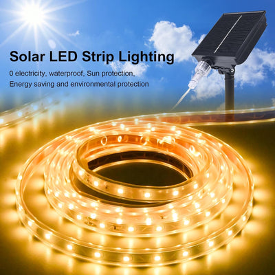 MIWATT Solar 10M LED Strip, warm white LED Streifen, LED Stripes mit 17 Tasten RF Fernbedienung, 560