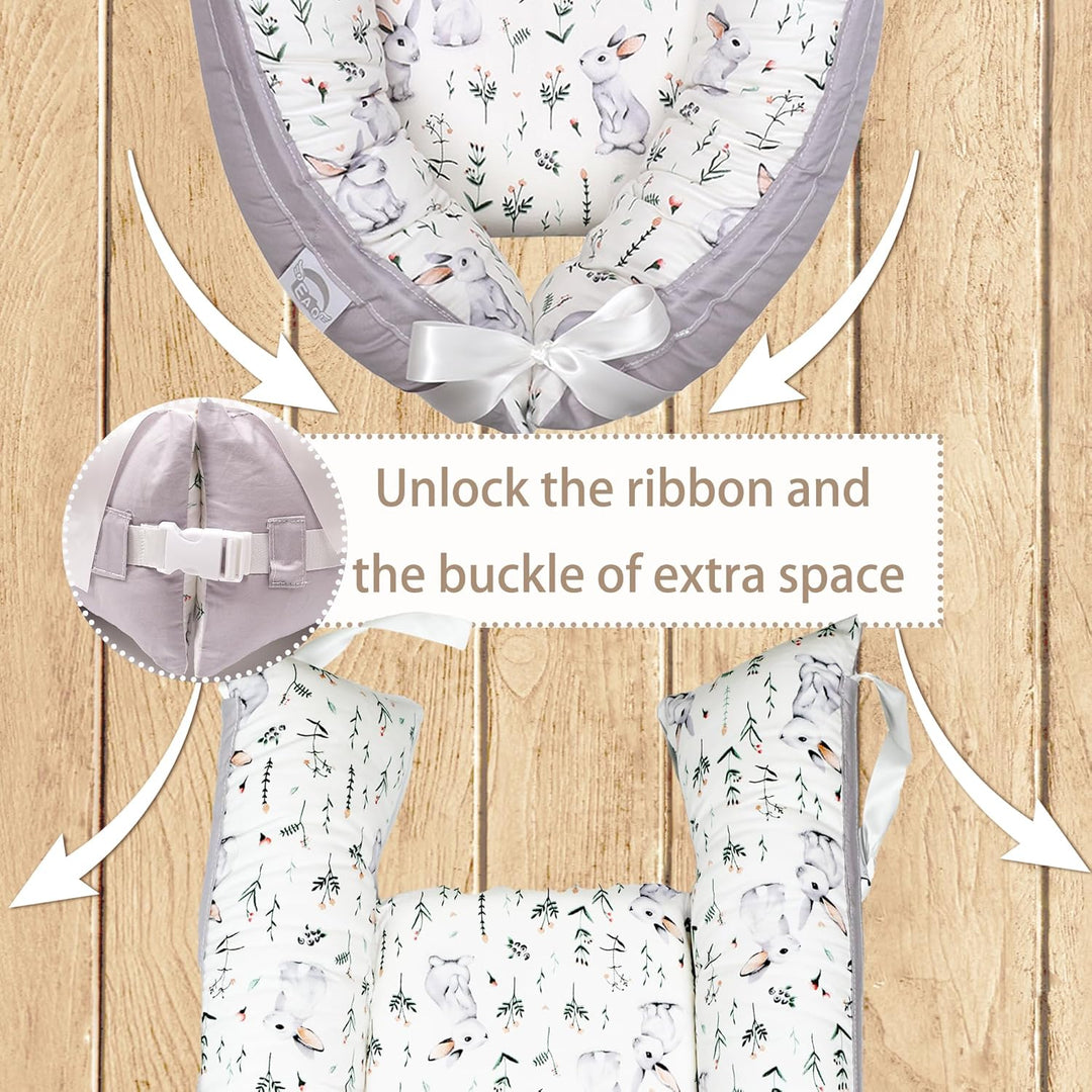 EAQ Babynest Nestchen Baby Weiches Atmungsaktives baby bett für Neugeborene Geschenk 100% Baumwolle