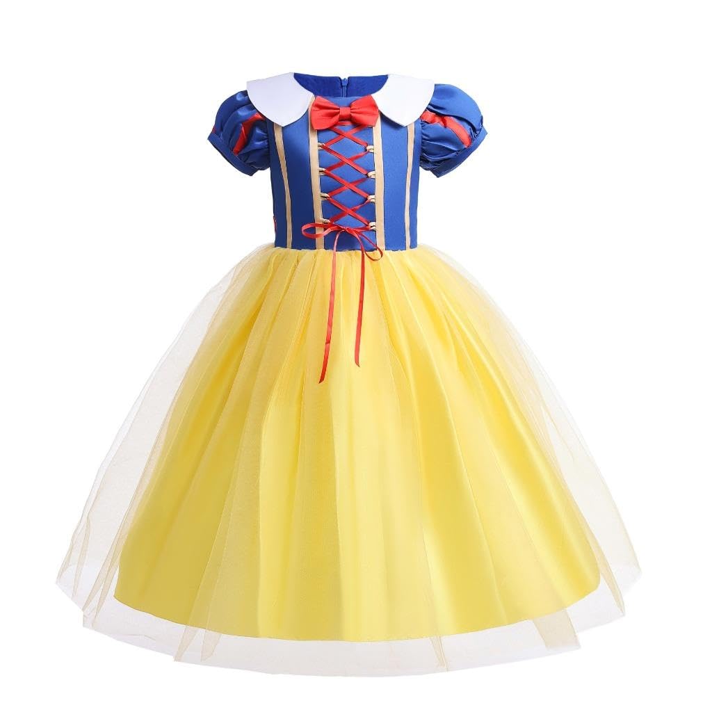 Lito Angels Prinzessin Schneewittchen Kostüm Kleid für Kinder Mädchen, Halloween Prinzessinenkleid K