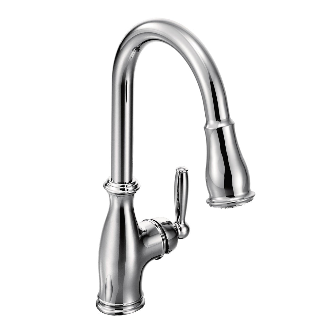 Moen 7185 C Brantford one-handle Hohe Arc Pull-Down-Küchenarmatur, chrom Chrome Standard, Chrome Sta