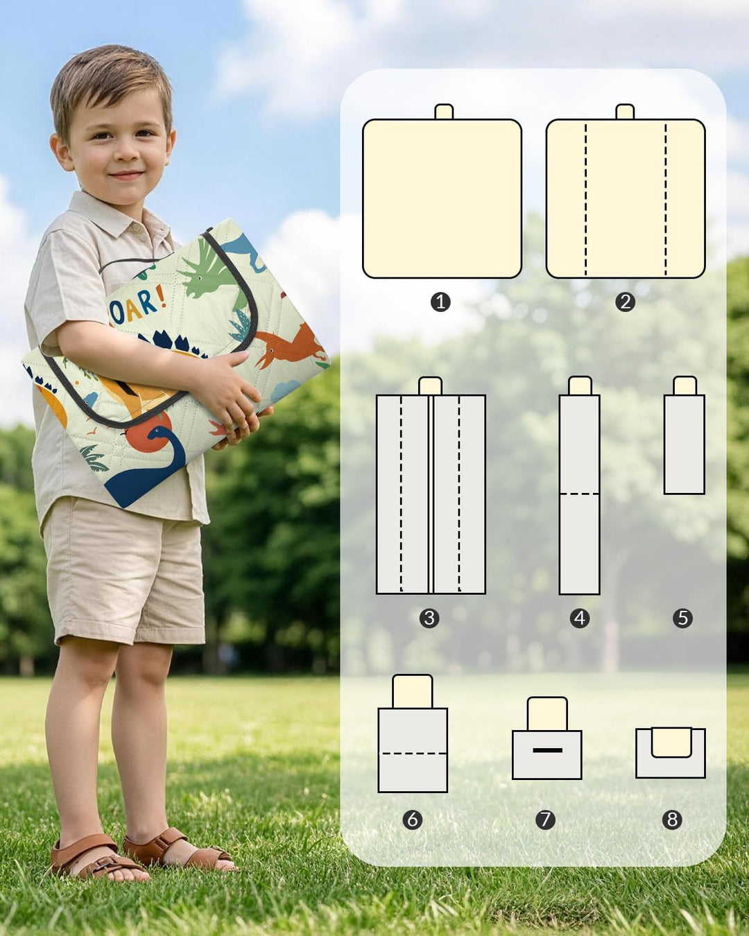 Kinder Picknickdecke Wasserdicht Faltbar, 200x200cm Tragbare Strandmatte Tier Maschine Waschbar, Gro