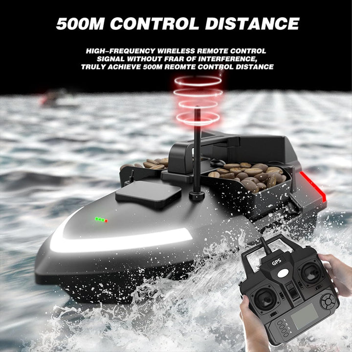 RC-Angelköderboot, 500 M Fernbedienungsreichweite RC-Angelboot, 40 Punkte GPS-Positionierung, Automa