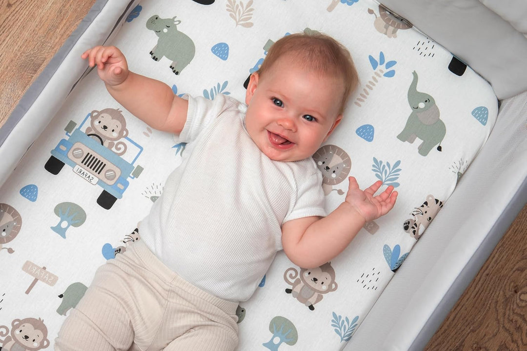 Lovely Hippo 2X Spannbettlaken 50x83 100% Baumwolle - Kompatible Spannbettlaken 50x83 cm - Set 2X (S