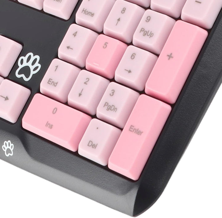 Tbest Sanrio Tastatur, wiederaufladbar, komplett, niedlich, mit Ziffernblock, USB-Tastatur, kabelgeb