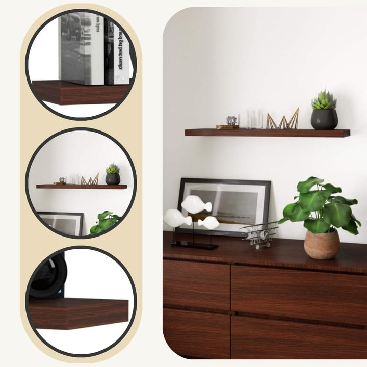 AKORD Wandregal PS-4 80 cm Bücherregal Spielzeug Blumen Dekoration für Wohnzimmer Schlafzimmer Moder