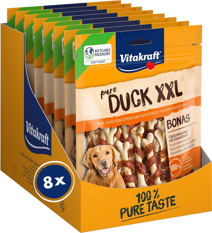 Vitakraft Entenfleischstreifen XXL, Hundesnack mit magerem Entenfleisch, im wiederverschliessbaren X
