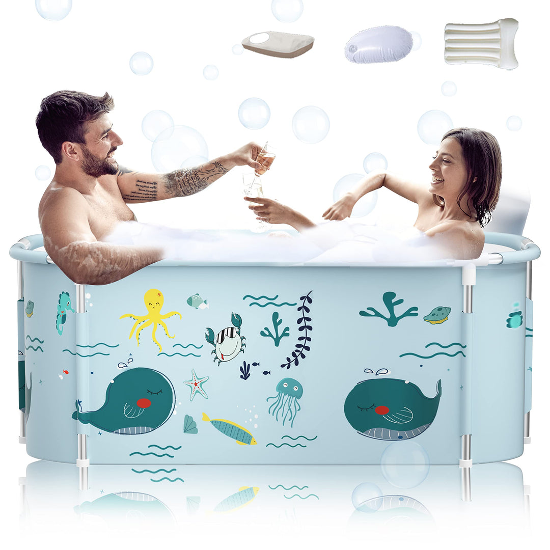 140cm tragbare faltbare Badewanne mit Metallrahmen, grosse Familie Badewanne für Erwachsener, effizi