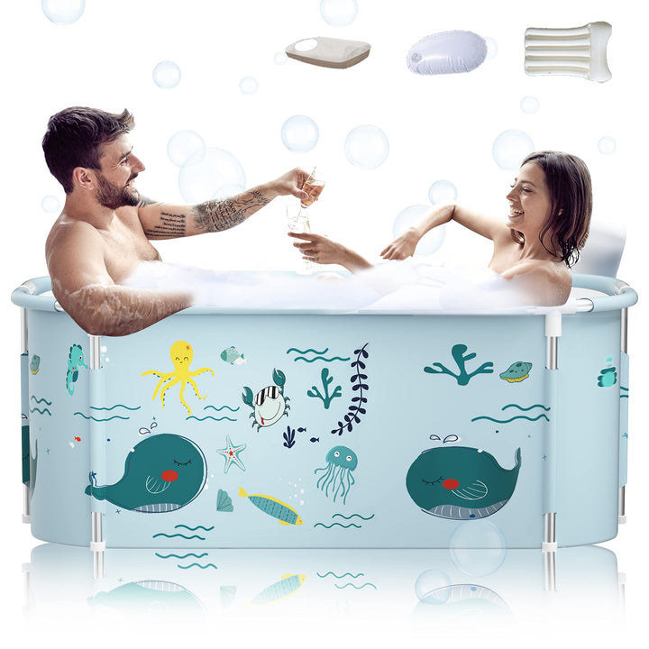 140cm tragbare faltbare Badewanne mit Metallrahmen, grosse Familie Badewanne für Erwachsener, effizi