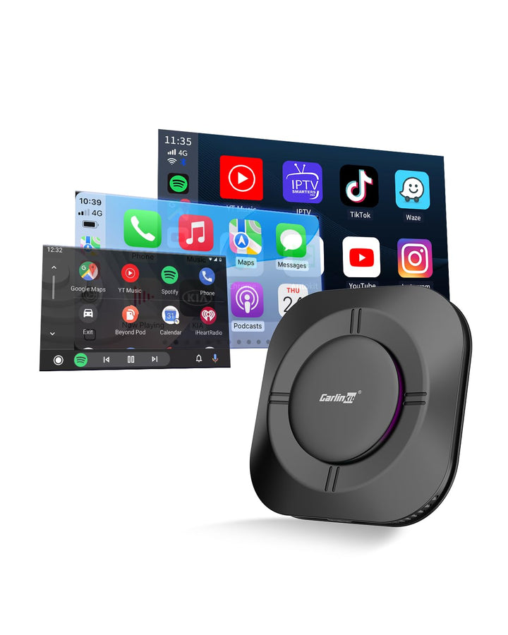 CarlinKit Aibox-Plus Android 13.0 Adapter, 8+128 GB Standalone-System, kabelloses CarPlay und Androi