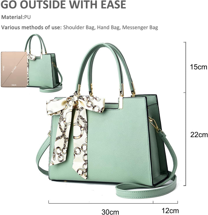 NICOLE & DORIS Elegante Handtaschen Damen Shopper Schultertasche Tote Handtasche PU Leder Mittelgros