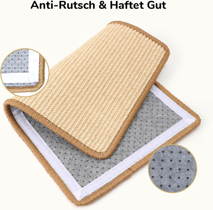 FUKUMARU Kratzmatte für Katzen aus natürlichem Sisal, 2 Stück, 50 x 30 cm, Kratzfeste Sofakratzmatte