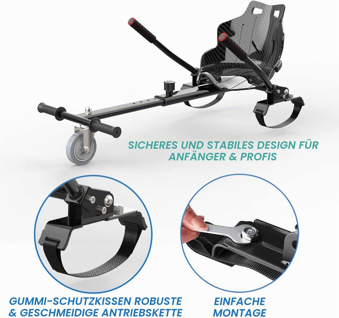 Hoverkart-Sitz für Scooter und Gokart – Sitzaufsatz für Hoverboards, Hovergokart für Hoverboards, Si