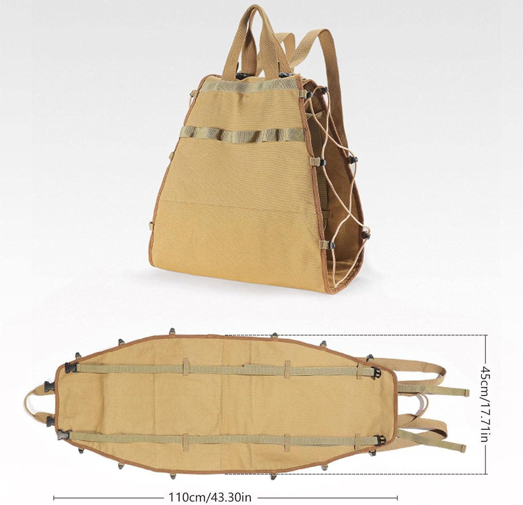 Canvas-Brennholzsack, Schwerlast Wasserdicht Gewachste Leinwand Brennholz Kaminholztragetasche Rucks