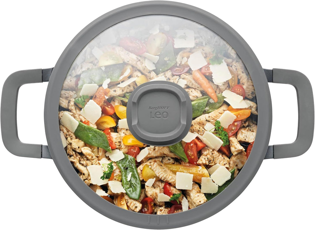 BergHOFF Leo Stone+ Kochtopf gross (24x11cm) - Suppentopf PFAS frei - für alle Herdarten - Topf mit
