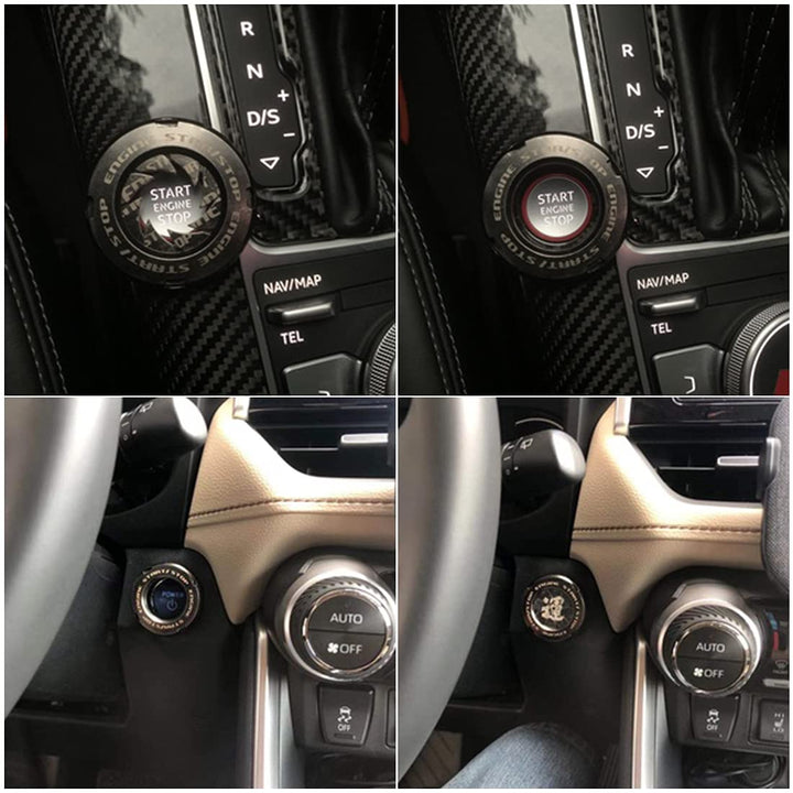 Auto-Motor-Startknopf-Schutzhülle Startknopf Abdeckung, Auto Zündknopf Schalter Innenraum Zündzubehö