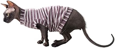 Kotomoda Katzen Kleidung Cord lila Streifen fur Sphynx Katzen (L), L
