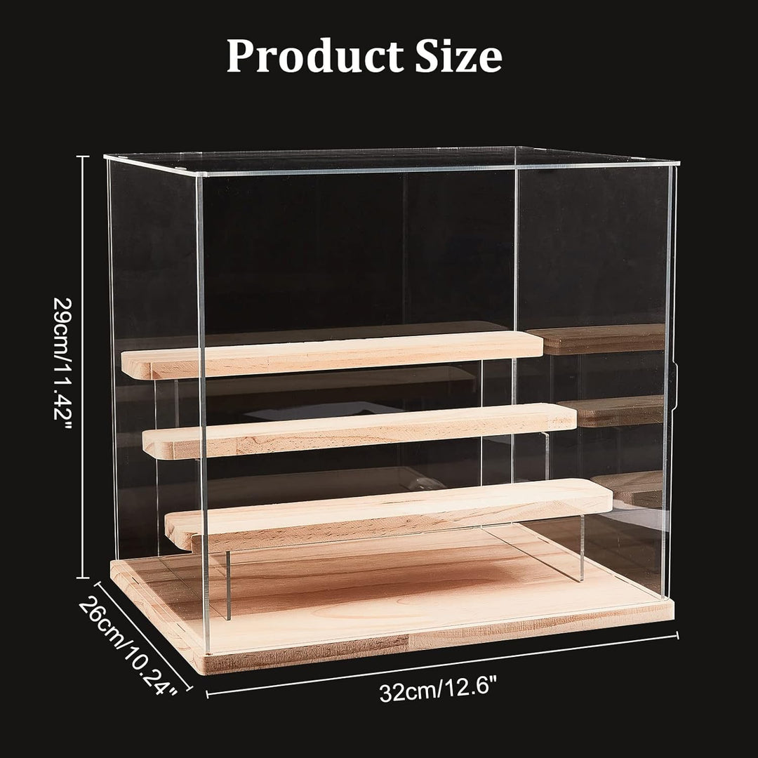 NBEADS 3 Stufen Transparentem Acryl Vitrine, Klar Figuren Display Boxen Arbeitsplatten Box Aufbewahr