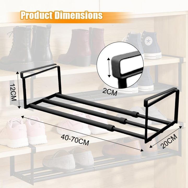 Unterregal Hängekorb mit Verstellbarer 38-70cm, Hängendes Schuhregal, Metall-Unterregalkorb für Küch