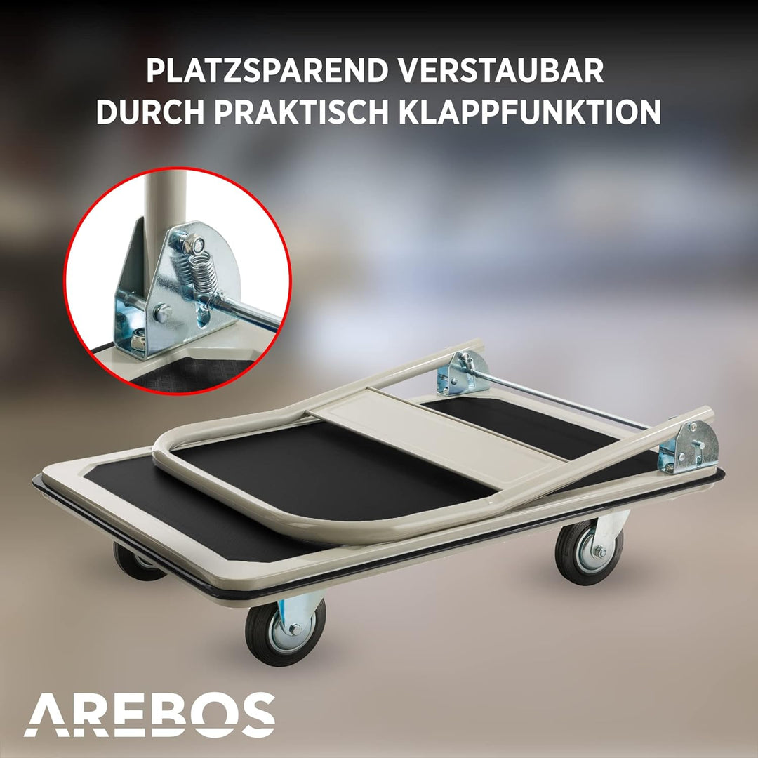 Arebos Plattformwagen | Transportwagen | Plattformwagen klappbar | Klappwagen faltbar | lastenwagen
