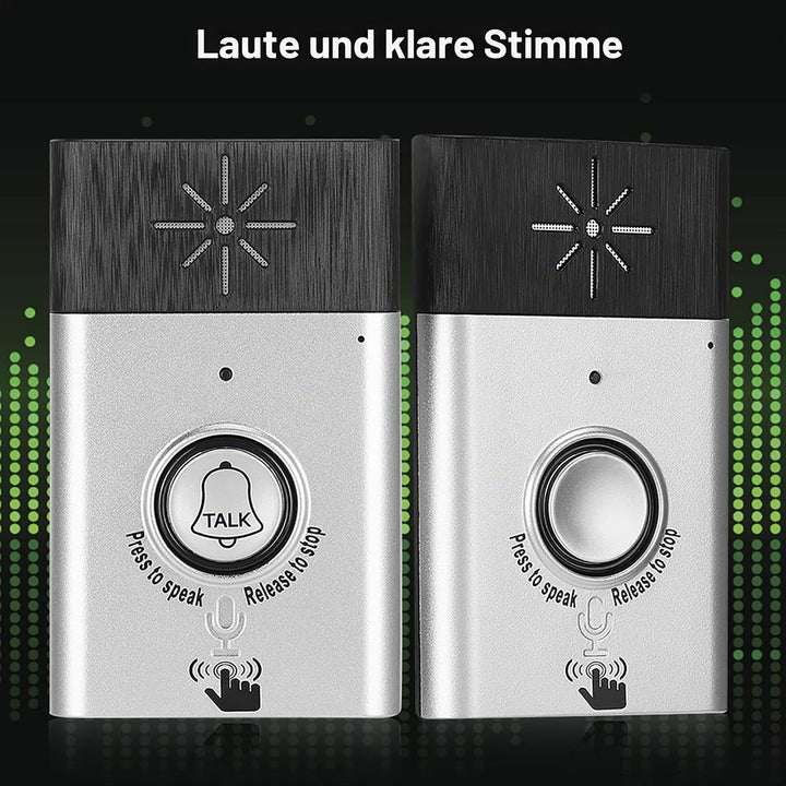 Türklingel Funk mit Gegensprechanlage, Funkklingel mit Sprechanlage Kabellose Türglocken Aussen Haus