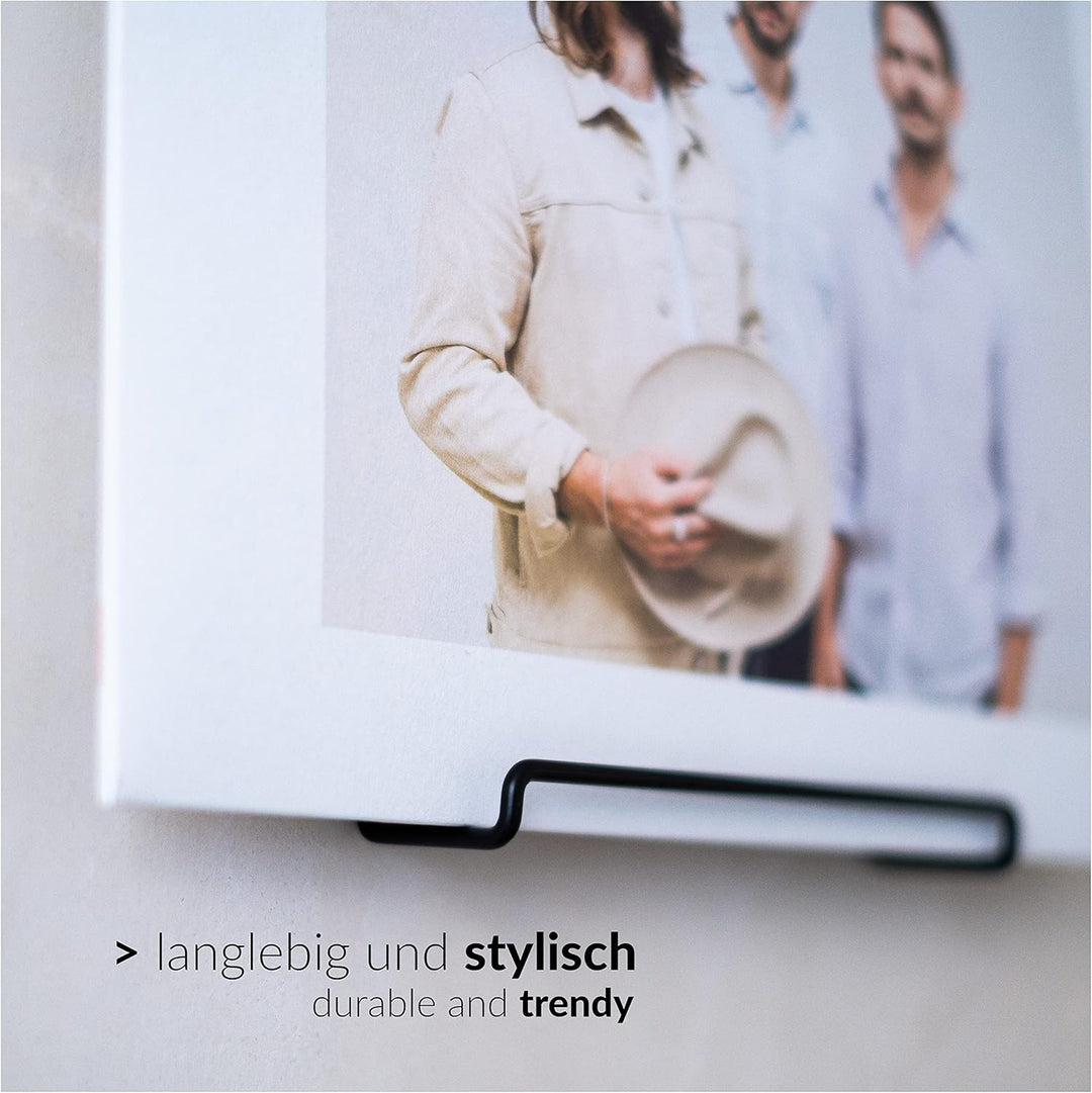 Schallplatten Wandhalterung | 4 Stück | Vinyl Aufbewahrung | Farbe Matt Schwarz Metall | Vinyl Wandh