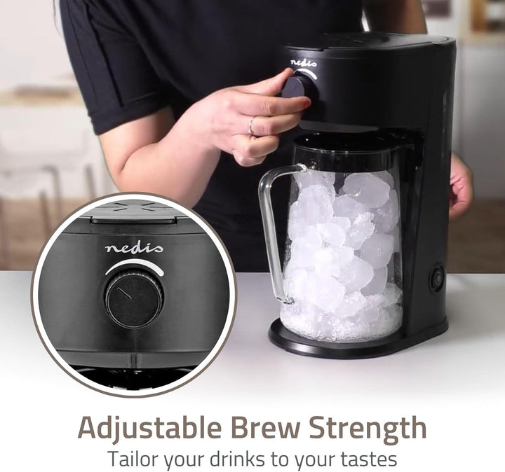 Nedis KAICM200FBK Eiskaffee- und Eistee-Zubereiter – 2,5l Fassungsvermögen – Für bis zu 6 Tassen – M