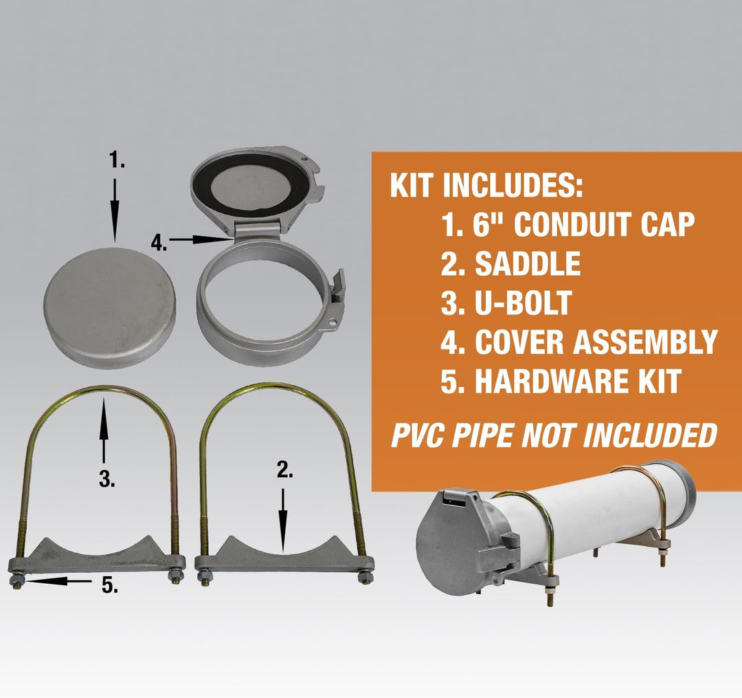Buyers Products CC600 PVC-Rohrträger-Set, 15,2 cm Durchmesser, Montagezubehör im Lieferumfang enthal