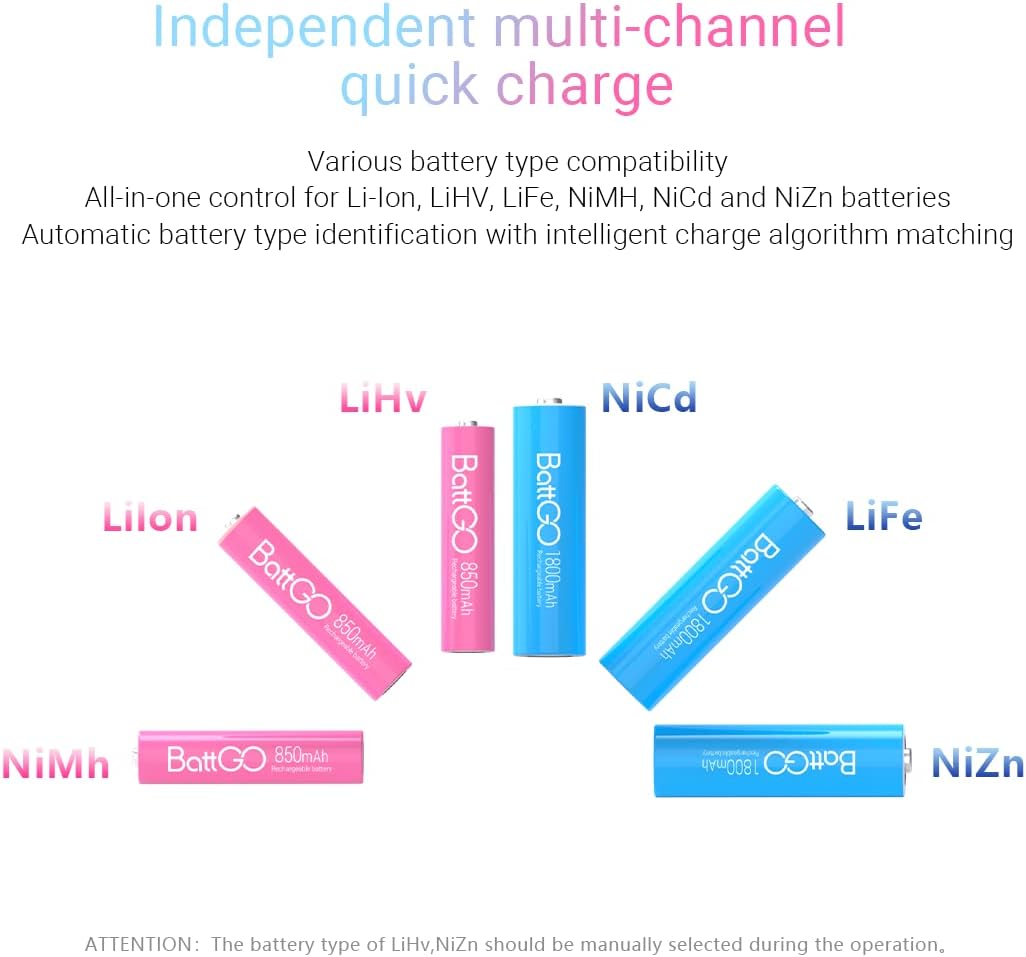 ISDT N8 Batterieladegerät Akku Ladegerät,Universal LCD-Display Schnellladegerät für AA/AAA NI-MH NI-