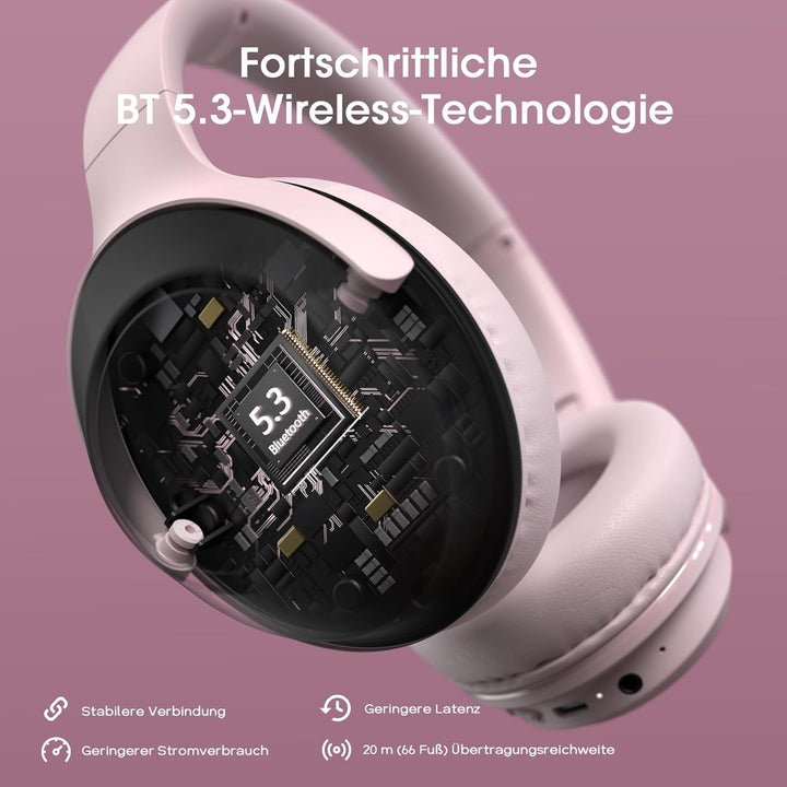DOQAUS Bluetooth Kopfhörer Over Ear, 70 Stunden Spielzeit,Kopfhörer Kabellos Bluetooth mit 3 EQ-Modi