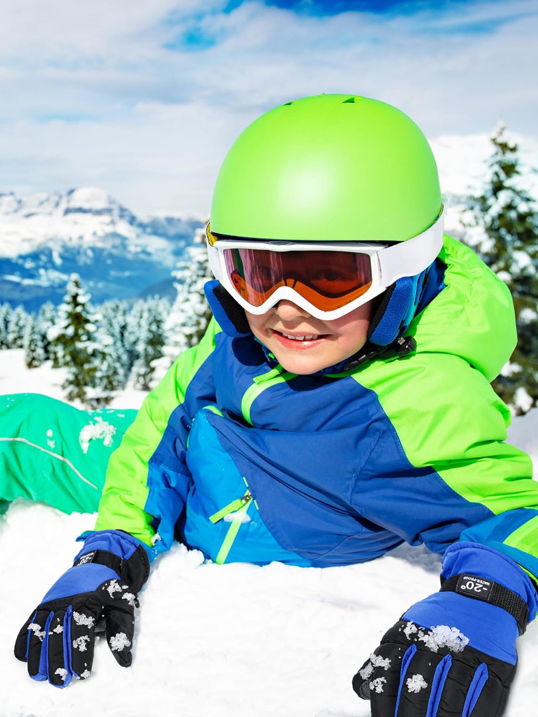 Bencailor 6 Paar Kinder Winter Handschuhe wasserdichte Kinder Ski Handschuhe Winddichte Warme Schnee