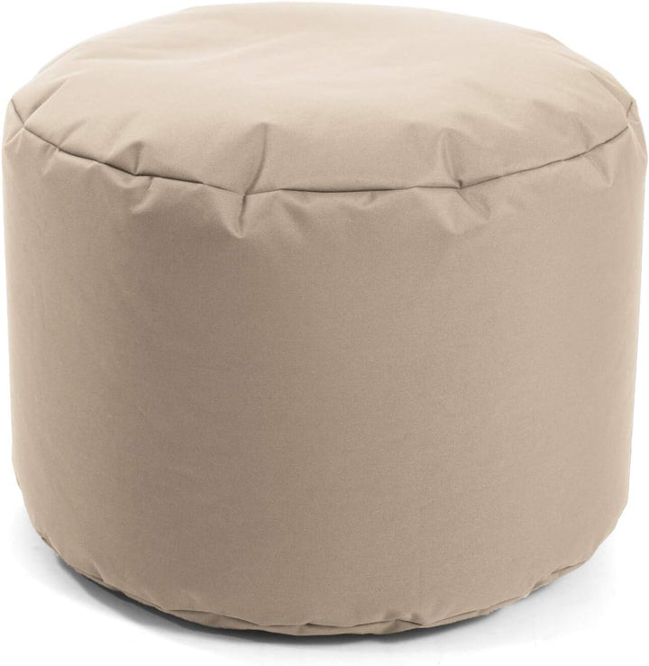 mokebo® Outdoor Pouf o. Hocker 60x40cm in Beige für Balkon & Garten 'Der Ruhepouf', Sitzhocker rund,
