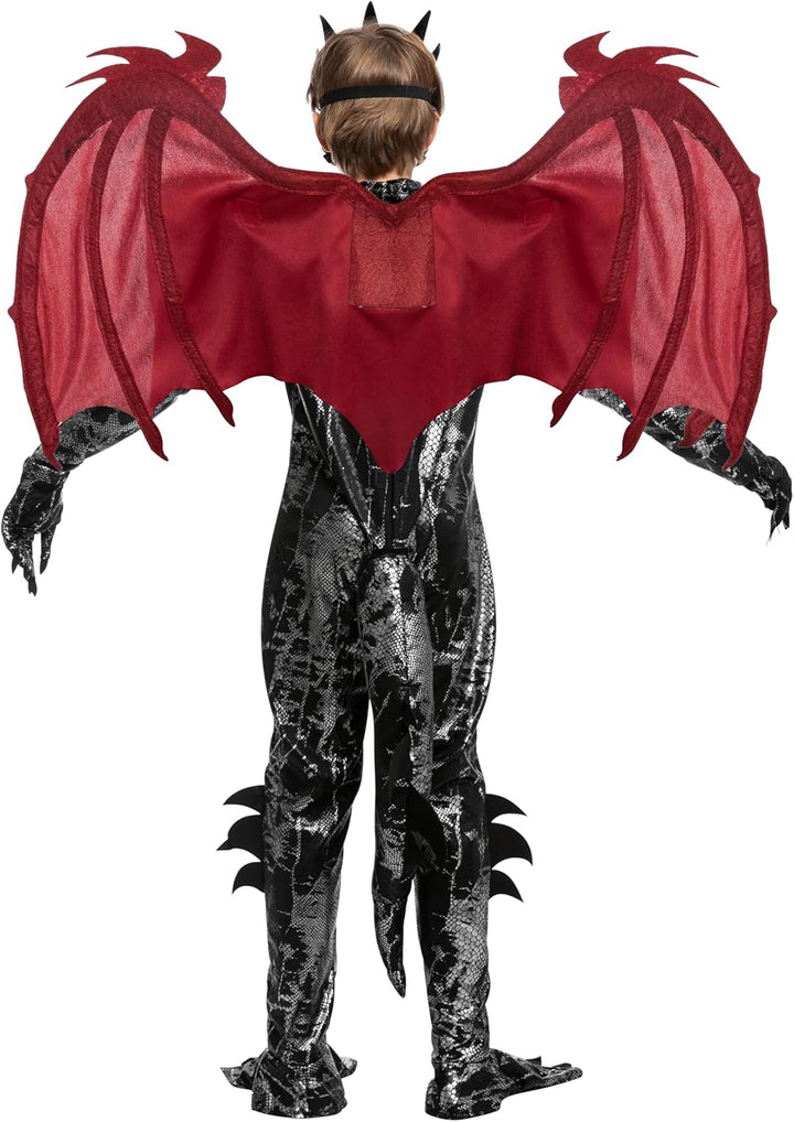 Spooktacular Creations Kind Jungen Drachenkostüm, Drachenflügel und Maske, Halloweenanzug Drachenanz