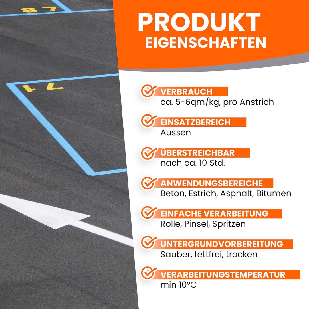 BEKATEQ LS-820 Strassenmarkierungsfarbe seidenmatt, 2,5l Weiss, Markierungsfarbe, Fahrbahnmarkierung