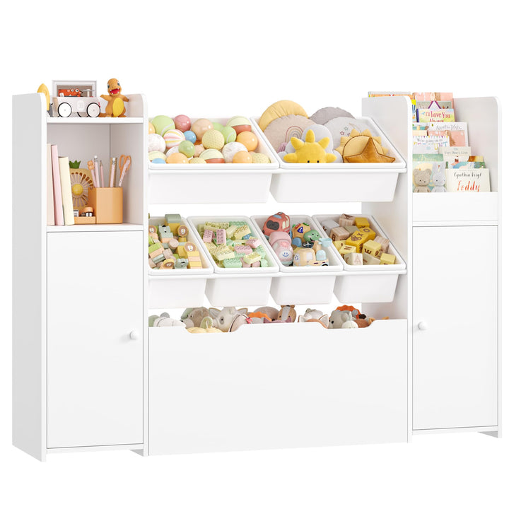 FOREHILL Kinderregal mit Bücherregal, Spielzeug Aufbewahrung, Kinderzimmer Möbel mit Aufbewahrungsbo