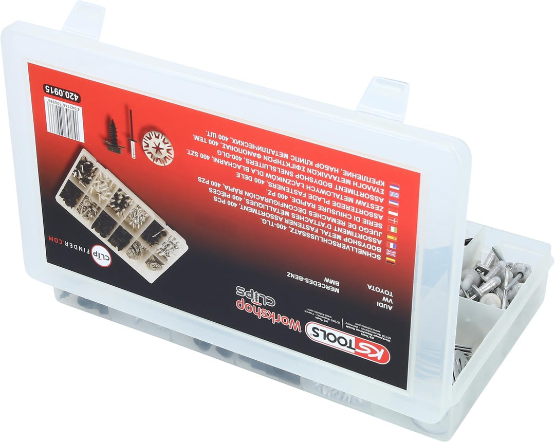 KS Tools 420.0915 Befestigungs-Clip-Satz - Schnellverschluss, 400-tlg.