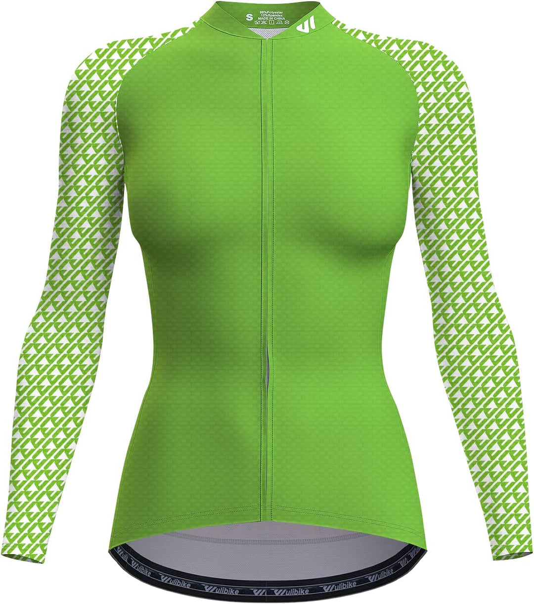 Wulibike Damen Radtrikot,Fahrradtrikot Damen Langarm Atmungsaktiv Rennrad Trikot Damen mit 3 Rückent